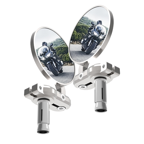 OXFORD Bar-end spiegels, voor de moto, Zilver (per paar)
